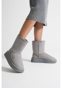 Resim Asina Kadın Gri Kışlık Kürklü Bot Gri 