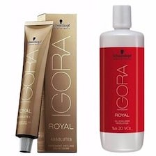 Resim 10 ADET Igora Royal Absolutes 7-140 Kumral Kül Bej Saç Boyası + 1L Oksidan (ORIJINAL) 
