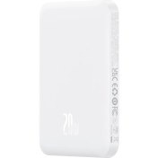 Resim Baseus Mgsafe Mini 20W 5.000 Mah Kablosuz Şarjlı Powerbank Beyaz 