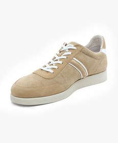 Resim Erkek Bej Hakiki Deri Sneaker Ayakkabı 