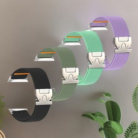 Resim One Elastic Nylon Spor Bandı, for apple Watch Ultra 2 ve Serisi (38Mm-49Mm) için tasarlandı - Ayarlanabilir Yedek Kayış, Paslanmaz Çelik Paraşüt Tokası ile, Siyah ve Turuncu Vurgular ile, Hem Erkekler Hem de Kadınlar için Uygun. Bu for apple Watch Kayışı, Çeşitli for apple Watch Şarj Cihazları ile Uyumlu ve Mint Yeşil, Lavanta, Zeytin Yeşili ve Siyah Renklerde Mevcuttur. 