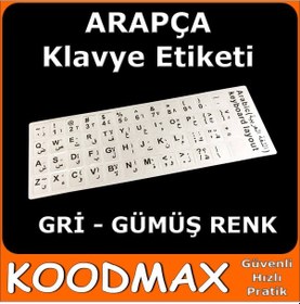 Resim Arapça Klavye Etiketi - Gri - Gümüş Renk - Pc Ve Notebook Uyumlu 