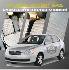 Resim Hyundai Accent Era Bej Tay Tüyü Cepli & Terletmez Sırtlı Oto Koltuk Minder Seti - Koruma Kılıfı Ön & Arka Set 