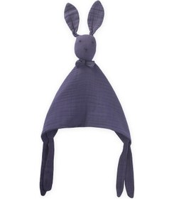 Resim Cigit Tavşan Müslin Uyku Arkadaşı Yıkanmıştır 40x40 Cm Lacivert 