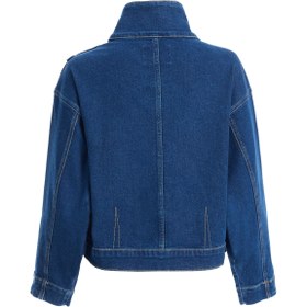 Resim Kadın Yüksek Yaka Denim Ceket - L 