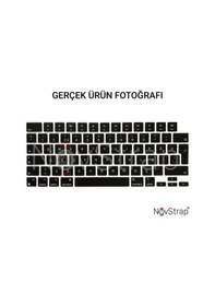 Resim Novstrap Apple Uyumlu MacBook Air 15 İnç 2023 A2941 M2 Çip Türkçe Q Siyah Klavye Koruyucu Kılıf 