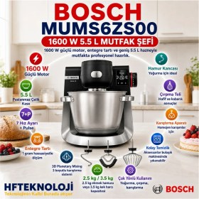 Resim Bosch 3D Planetary Mixing 6.seri 1600 W 5.5 Lt Mutfak Şefi 