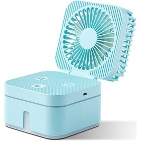 Resim Moveevo Masaüstü 250ml Buharlandıran Fırın, 3 Hızlı Katlanabilir Usb Fan, 0-120 Açı Ayarı, Renk Değiştiren Gece Lambası, Mavi Pil Yok 