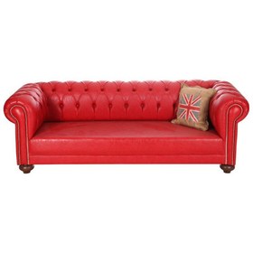Resim 3A Mobilya Red Leather Chesterfield 230X90X80 CM 