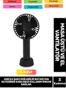 Resim Fantazer 3 Kademeli Ultra Sessiz Hafif Kablosuz 1200mAh Pervaneli Taşınabilir Usb Şarj Masa El Fan Vantilatör 
