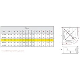 Resim Shower 130X130 Flıbos Oval Küvet 