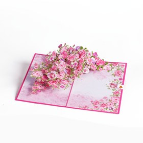 Resim Şık Pembe Gül 3D Selam Kartı Çiçek Tasarımı ile - Anneler Günü, Doğum Günleri, Düğünler ve Yıldönümler için Mükemmel - Anne, Büyükanne, Karı, veya Bitki Sevginler için İdeal Hediye - Cadılar Bayramı, Noel Etkinliği ve Parti Malzemeleri için Şık Hediye Kutusu Dahil 