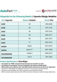 Resim Skoda, Audi, Volkswagen İçin Döşeme Klipsi- 10 Adet 