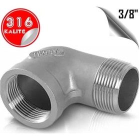 Resim Paslanmaz Çelik 316 Kalite 3/8" Kuyruklu Dirsek 