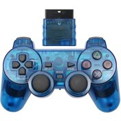 Resim Kablosuz Sony Ps2 Için Playstation 2 Konsolu Joystick Çift Tiuşim Şok Joypa Mavi 