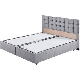 Resim Venedik İkili Set, Venedik Çift Kişilik Baza Başlık Seti Açık Gri 160 x 200 