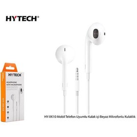 Resim Hytech HY-XK10 Mobil Telefon Uyumlu Kulak içi Beyaz Mikrofonlu Kulaklık 