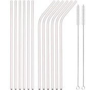 Resim Gümüş Paslanmaz Çelik Pipet Seti 5/8/10/12/14 adet, Boyutu 21.5 * 0.6 cm, Parti Meyve Suyu Bar Aksesuarları için Metal Pipet Seti 