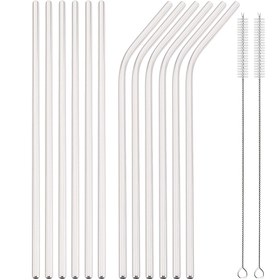 Resim Gümüş Paslanmaz Çelik Pipet Seti 5/8/10/12/14 adet, Boyutu 21.5 * 0.6 cm, Parti Meyve Suyu Bar Aksesuarları için Metal Pipet Seti 