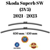 Resim Superb Superb Sw Station Wagon 3v5 2021 2022 2023 Uyumlu Ön Cam Muz Tipi Silecek Süpürgesi Seti 650/450mm Silbak 