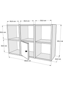 Resim Nettrends Kitaplikli Kapakli Duvar Rafi Beyaz 100 cm DVR-1060-Ç 