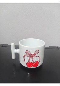 Resim Kiraz Figürlü T Kupa 07 Beyaz 
