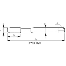 Resim Fett M4 Narex Dın N-371LHC Hsse 40 Derece Helis Sol Makina Kılavuzu 