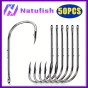 Resim Natufish 50'li Paket Yüksek Karbonlu Çelik Balıkçılık İğneleri, Uzun Saplı Çift Uçlu İğneler, Delikli, Siyah Keskin İğne Seti, Yem İçin, Temel Açık Hava Balıkçılık Ekipmanları Aksesuarları, Birden Çok Boyut Mevcuttur 