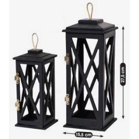Resim Decorev Dekoratif 2li Ahşap Fener 