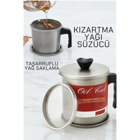 Resim OQANN Kızartma Yağı Süzücü - Yağ Saklama Kabı - Tasarruflu Yağ Ayırıcı 