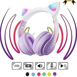 Resim Vooka Çocuk Bluetooth Kulaklık Kedi Kulaklık Pro 5.0 Akıllı Rgb Led Detaylı Bluetooth Kablosuz 