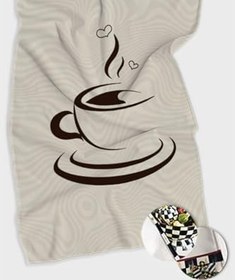 Resim Bej Fincan Desenli Fırın Mutfak Havlusu 30X50Cm 