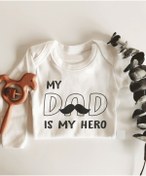 Resim Genel Markalar My Dad Is My Hero Uzun Kol Çıtçıtlı Organik Bebek Body 