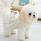 Resim İlkbahar ve Yaz Köpek 3D Çiçek Ormanı Peri Elbisesi Kedi İki Ayaklı Etekli Pet Teddy Pomeranian Giysileri 