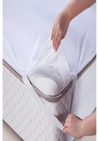 Resim Derbey Sıvı Geçirmez 220x200 Cm Yatak Koruyucu Micro Alez Battal Boy Beyaz 