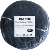 Resim Raynox 2+1 2x0.50 MM Dış Ortam 100 Metre CCTV Güvenlik Kamera Kablosu 