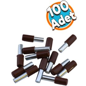Resim NZB Raf Pimi Plastik Başlı Cam Tutucu Çivisi Mobilya Dolap Pimi Kahverengi (100 ADET) 