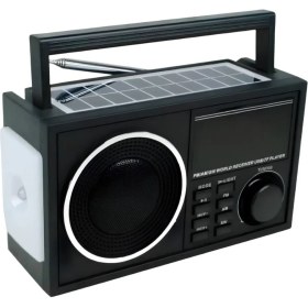 Resim Güneş Enerjili Nostaljik Tasarımlı Taşınabilir Bluetooth Radyo, Usb, Sd, LED Ekran 