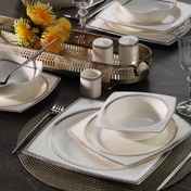 Resim Aryıldız Bone Square Line Platin 60 Parça 12 Kişilik Yemek Takımı 