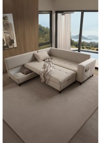 Resim Aura Köşe Koltuk Takımı Krem Sol Köşe Krem 