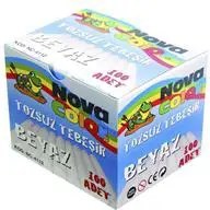 Resim Nova Color Tozsuz Tebeşir 100 Adet - Beyaz 