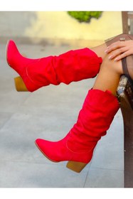 Resim irmona Terry Kırmızı Dana Süet Körüklü Dallas Çizme 