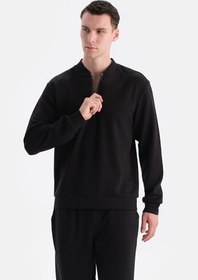 Resim Dagi Erkek Scuba Yarım Fermuarlı Sweatshirt, Modal 