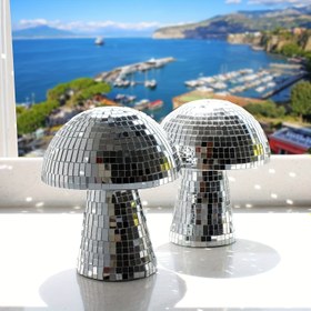 Resim Disco Gümüş Mantar Aynası - Parlak Yüzeyli Yansıtıcı Parti Dekoru, Elektrik Gerektirmez, Ev, Bar, Noel, Doğum Günü, Düğün için İç/Dış Mekan Dekorasyonu - Modern Disco Topu Gibi Dekorasyon - Dayanıklı Plastik Yapı - Temizlemesi Kolay ve Yerden Tasarruf Sağlayan Tasarım, Şenlikli Dekorasyonlar, Karikatür Teması, Hafif Dekor, Dekoratif Parça, Ev Dekoratörleri, Noel Dekoru, Sanatsal Dekor, Sağlam Malzeme, Etkinlik Planlayıcıları, Şenlikli Aydınlatma, Karikatür Teması Dekoru, Hafif Dekor 