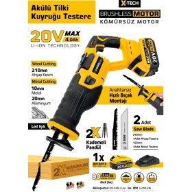 Resim Sgs Akülü Tilki Kuyruğu Seti 185 mm 1*4.0 Ah (Kömürsüz Motor) 
