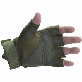 Resim Mude Unisex Yeşil Yarım Parmak Taktik Eldiven 