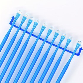 Resim 20 Adet Mavi Plastik Saplı Tek Kullanımlık Mikro Fırça Uygulayıcılar - Takı, Saat ve Ayakkabılar için Hassas Temizlik & Uygulama Araçları, Mikro Aplikatör Fırçası 