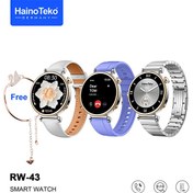 Resim RW-43 Gerçek Amoled Ekran Android İos HarmonyOs Uyumlu 3 Kordonlu Bileklik Hediyeli Akıllı Saat Gümüş Haino Teko