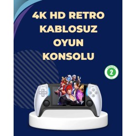 Resim Kompakt Retro Oyun Konsolu 1000 Klasik Oyun Dahil 128 GB Kapasite ile Taşınabilir Eğlence 