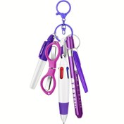 Resim 1 Takım/6 Parça Hemşire Kalem Seti Rozet Tutucu Aksesuar Klips - Geri Çekilebilir Mini Tıbbi Kalem, Kalıcı İşaretleyici, Katlanabilir Makas, Öğrenci Ofis Hemşireler İçin Okula Dönüş Malzemeleri 